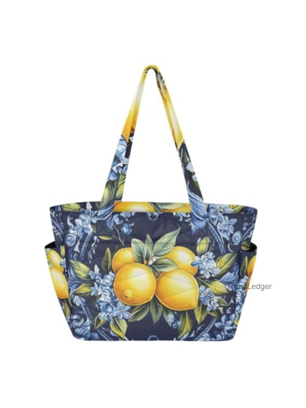 Quilted Cotton Tote Bag Small 18L Shoulder Bag Laptop Travel Work College